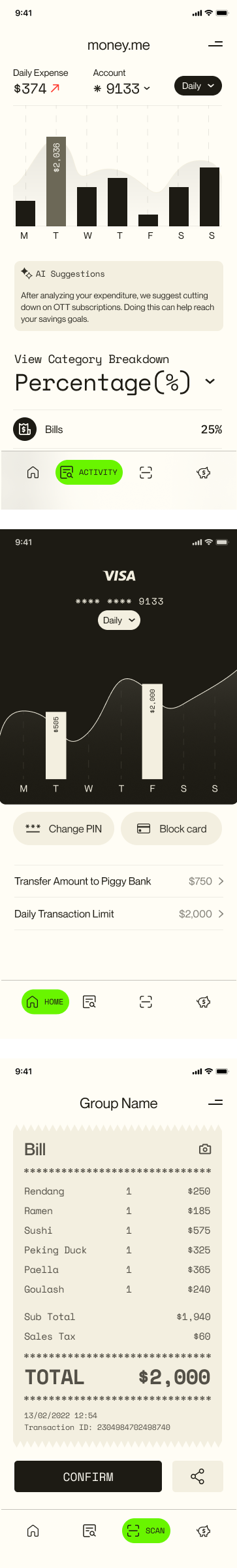 money.me product flow
