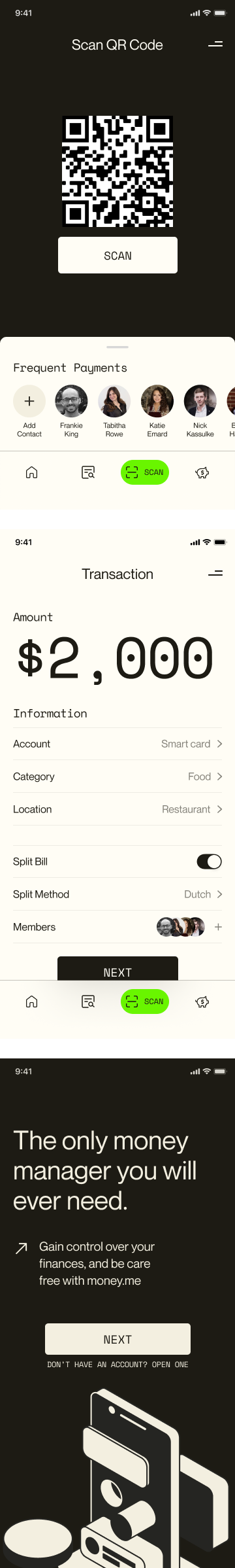 money.me final screens